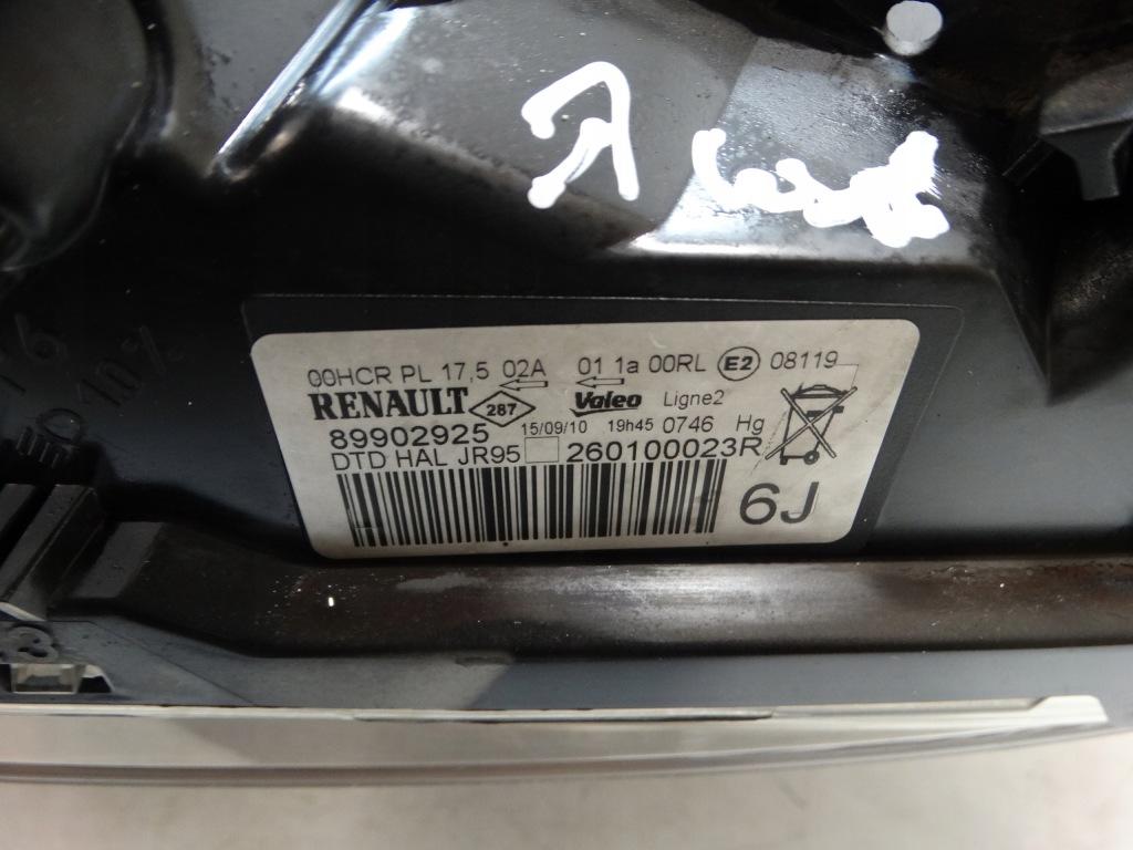 фото №14, Фара лампа правий перед renault scenic iii 09-13r. valeo 260100023r