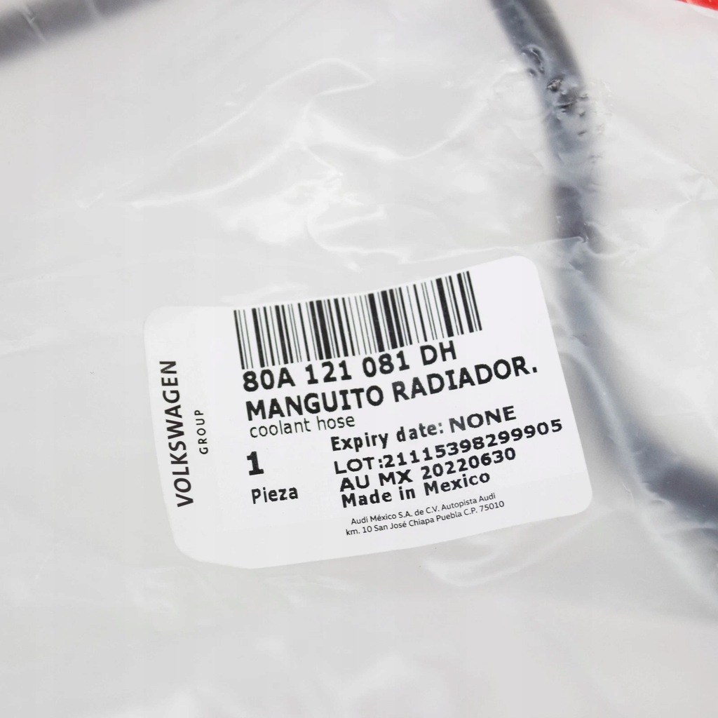 фото №7, Wąż обходной жидкость охлаждающий двигателя audi q5 fy 80a121081dh oem