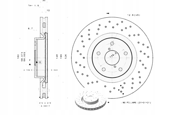 фото №1, Brembo 09.7812.2x диск гальмівна