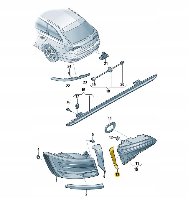 фото №1, Захист заднього світло wew. ліва audi a6 c8