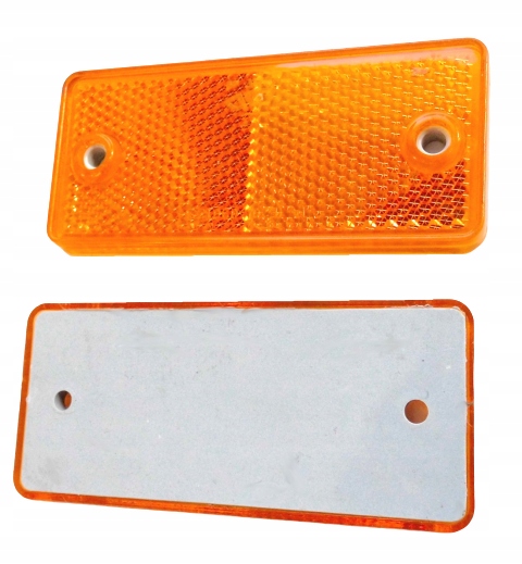 фото №1, Отражатель prostokątny 94x44x5 жёлтый na болты заклёпки