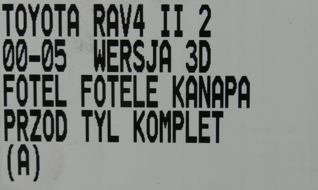 фото №15, Toyota rav4 rav-4 ii 00-05 сиденье сиденья заднее сиденье задняя перед версия 3d