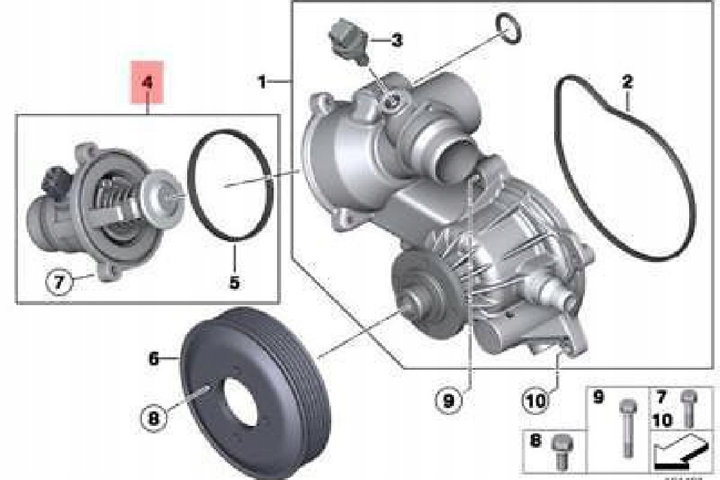 фото №10, Bmw 7 e65 термостат 11537586885 7586885 4.8 бензин 264 kw новый оригинальный