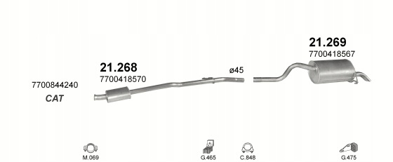 Гасник кінцевий 21.269 renault clio 2 Ціна