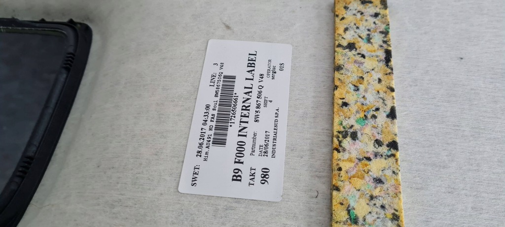 фото №11, A4 b9 8w потолок czarna sline sedan 8w5867506q