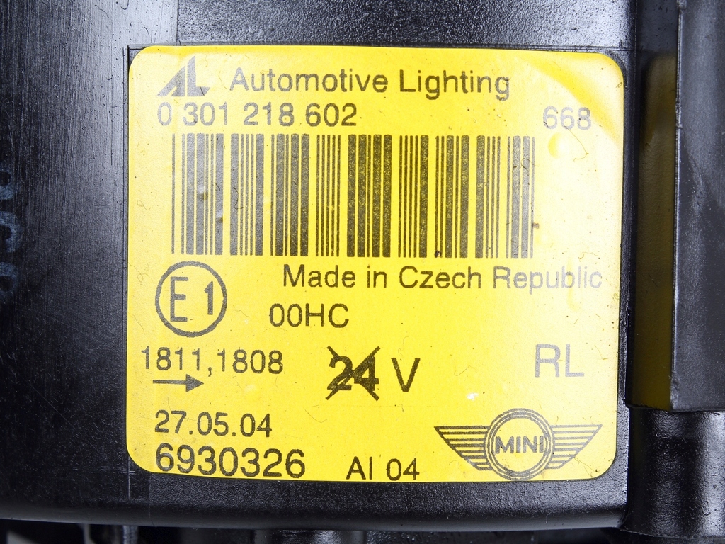 фото №7, Правая лампа фара правый mini cooper one r50 r52 r53 uk 6930326