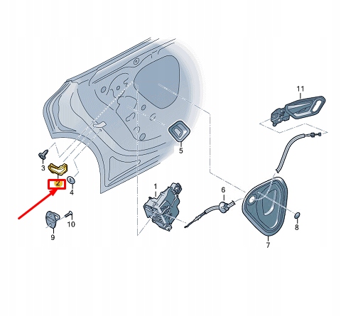 фото №1, Audi e-tron gt rear door lock підкладка 4j3839087