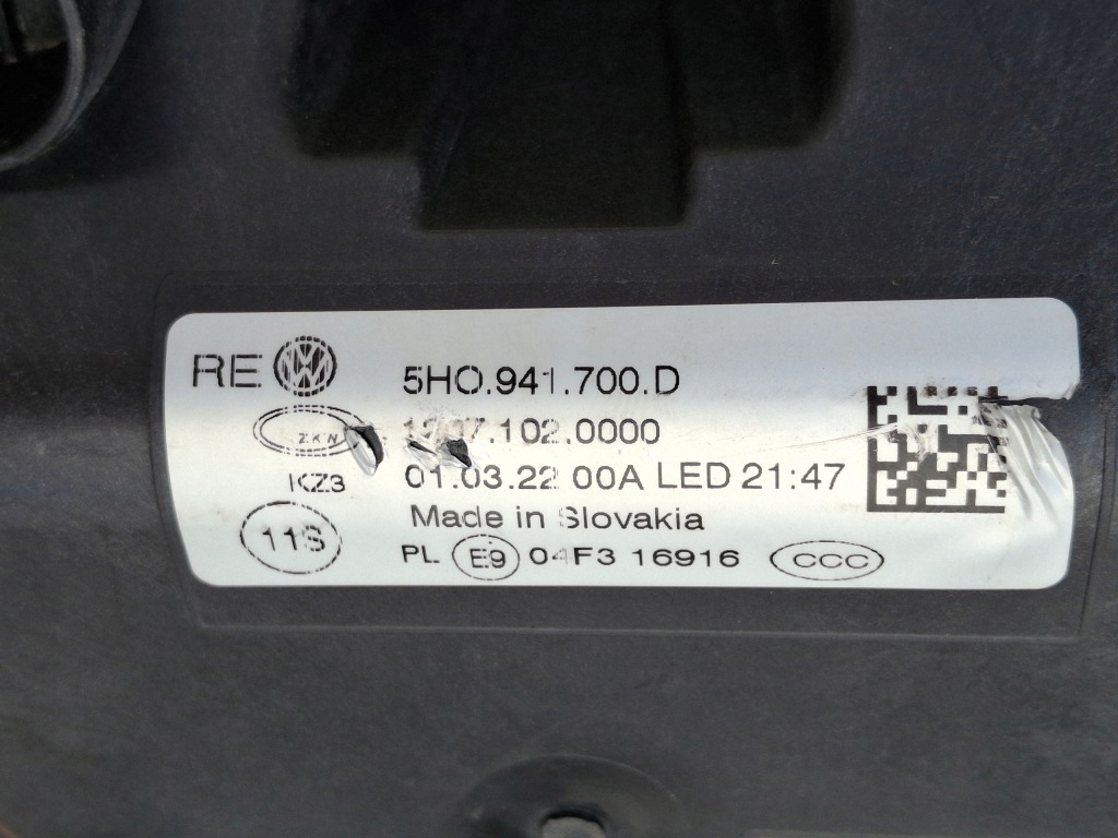 фото №14, Vw golf 8 viii gti gtd gte противотуманная фара правый led решётка бампера 5h0941700d