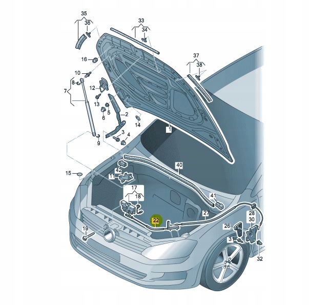 фото №6, Volkswagen оригинальный номер 5g1823531c тяга капот