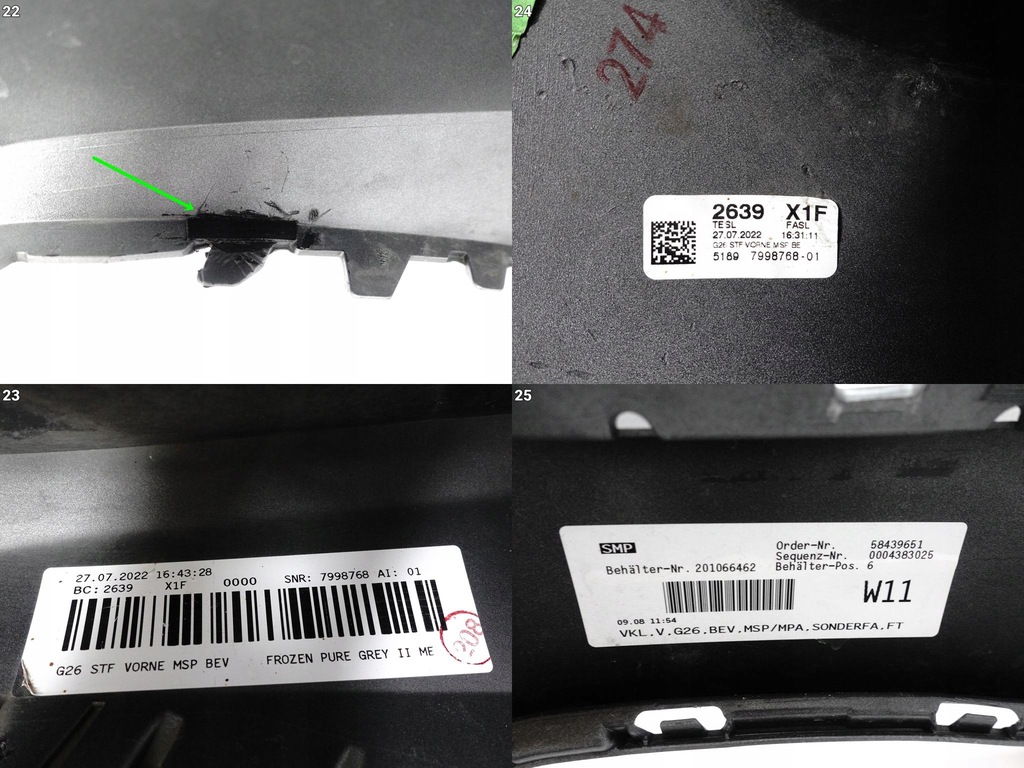 фото №14, Bmw 4 i4 g26 gran coupe m-pakiet 21- бампер бампер перед pdc