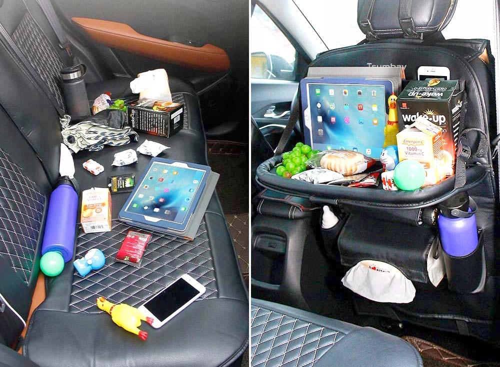 фото №7, Автомобільний органайзер na сидіння захист кронштейн планшет чашка полиця чорний