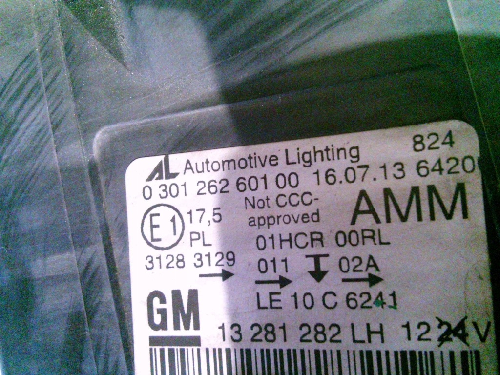 Astra j gtc 13r лампа левая перед 13281282 anglik Оригинал