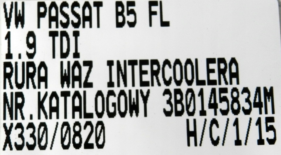 фото №5, Труба wąż интеркулер vw passat b5 3b0145834m