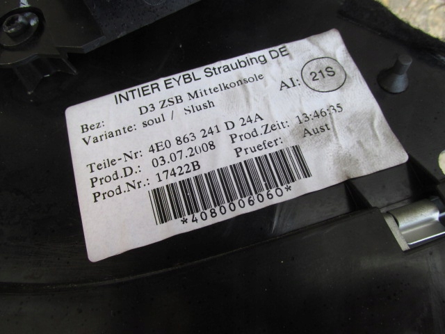 фото №7, Audi a8 d3 тунель середній 4e0863241d