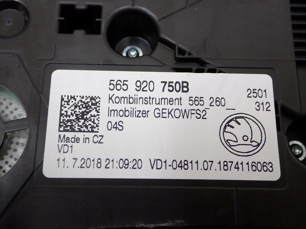 фото №7, Лічильник прилади europa оригінал 565920750b skoda karoq 1.5i 18r