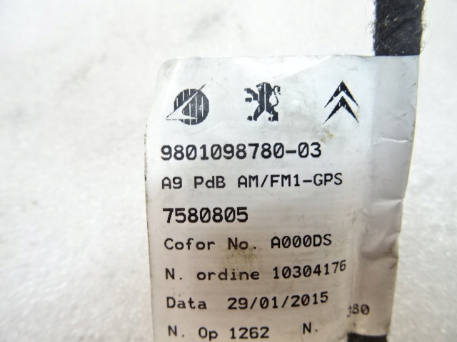 фото №7, Peugeot 208 кабель шланг жгут антенна 9801098780