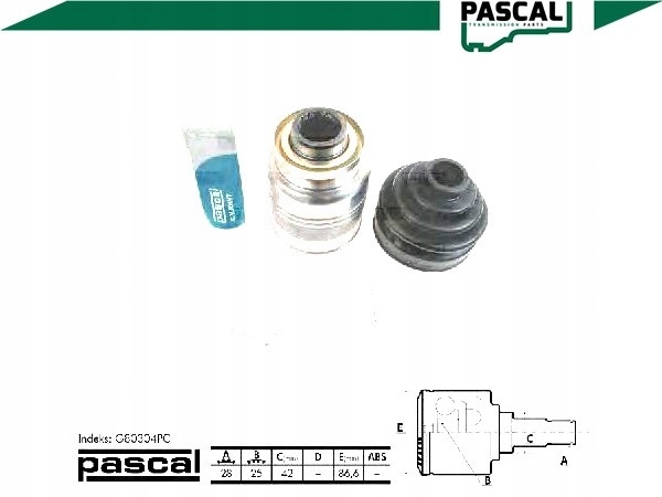 фото №2, Pascal g80304pc набор шарнир, wał приводной