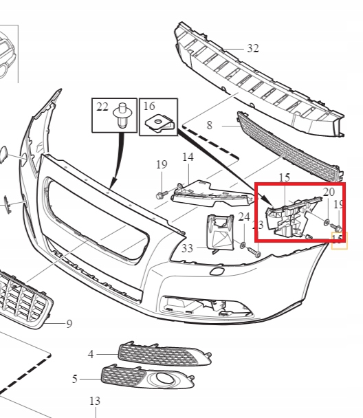 фото №1, Кронштейн бампера права сторона volvo s80 ii 07-16r