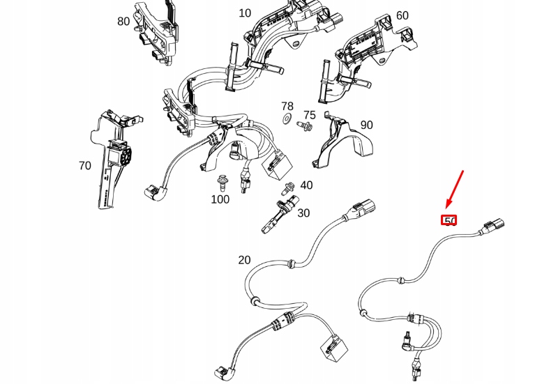 фото №1, Mb gle w167 rear left damper регулювання проводка harness a1675406120
