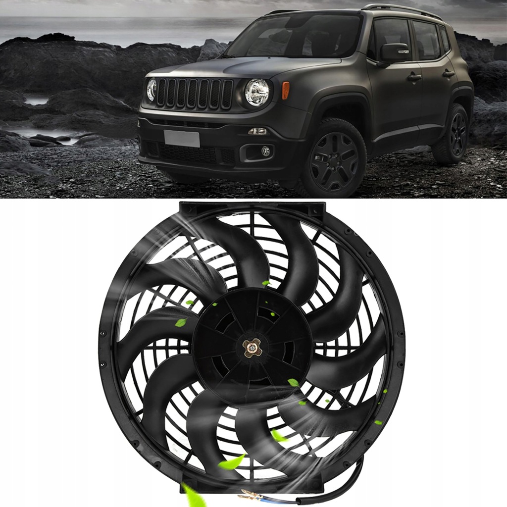 фото №12, Универсальный вентилятор радиатора 12v 80w чёрный