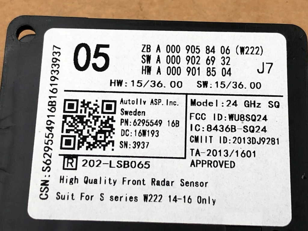 фото №9, Датчик distronic перед центральний a0009058406 перед do mercedes s w222 14-16