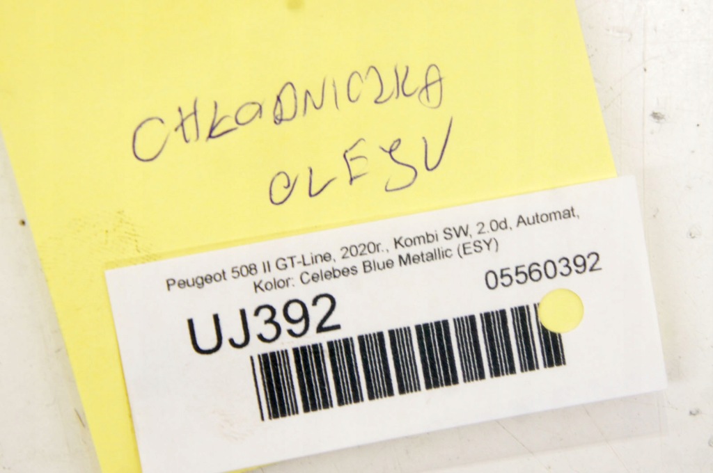 Uj392 peugeot 508 ii 2.0d радіатор радіатор оливи l82582485 Зі Шроту