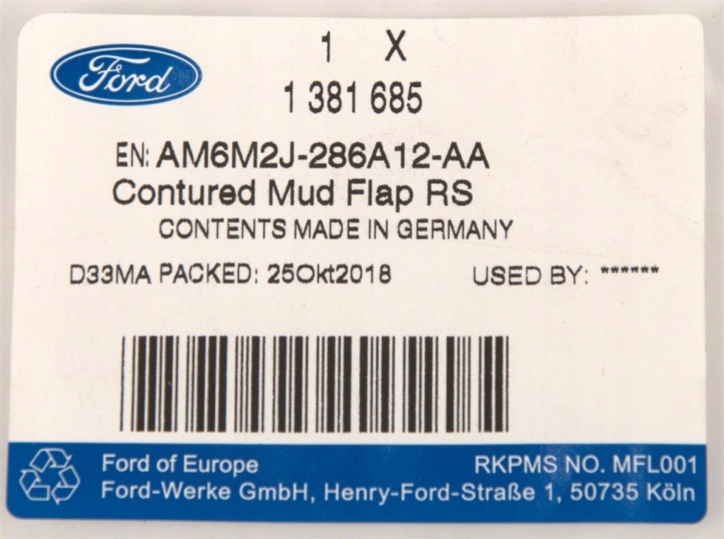 фото №4, Брызговики задняя ford s-max 2006-2015