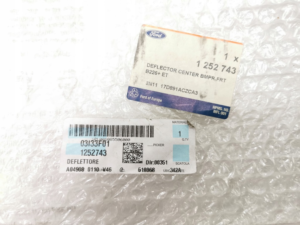 фото №10, Дефлектор бампер передний ford fiesta 01-08 / fusion 01-12 оригинальный номер 1252743