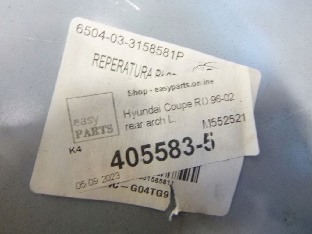 фото №7, Крыло ремкомплект задняя правый hyundai coupe lift tiburon 00r. bx