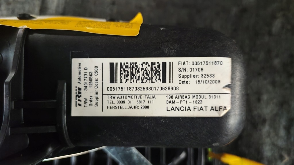 фото №3, Lancia delta iii подушка подушка безпеки пасажира