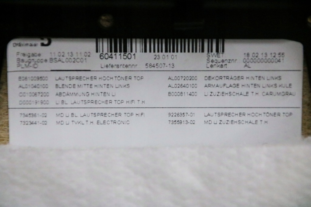 фото №9, Bmw i3 l01 обшивка обивка дверь левый задняя задняя