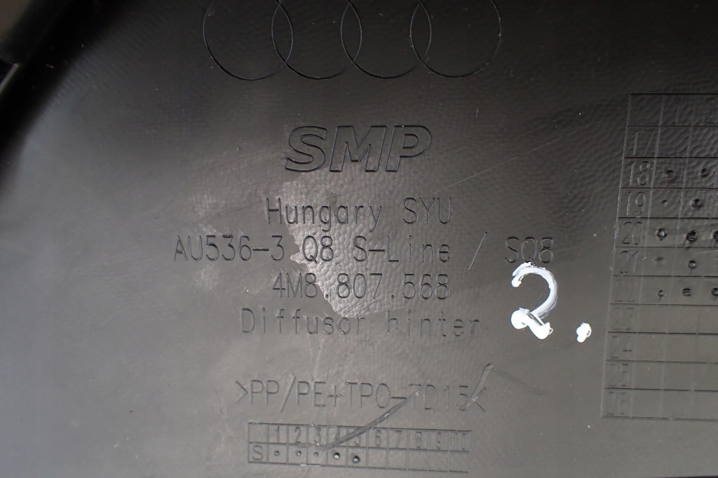 фото №15, Audi q8 s-line спойлер дифузор задня задній бампер 4m8807568 4m8807521c