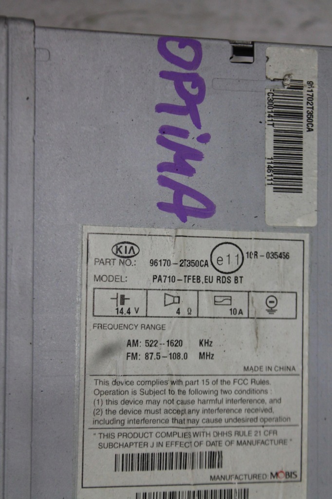 фото №3, Радио cd заводской 96170-2t350ca optima iii 10-15