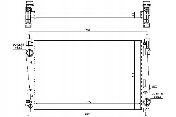 Радиатор воды nissens 61916 Оригинал