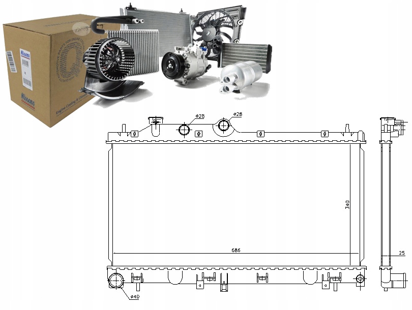 фото №1, Nissens 67721 радиатор, система охлаждение двигателя