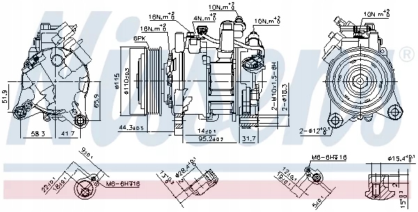 фото №8, Компрессор кондиционер bmw 3 f30-f31-f35-f80 11 nissens