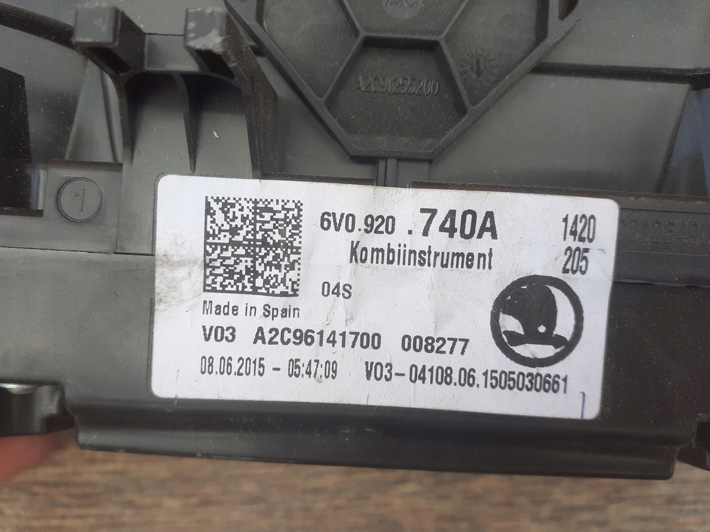 фото №9, Лічильник приладова панель прилади skoda fabia iii 6v0920740a