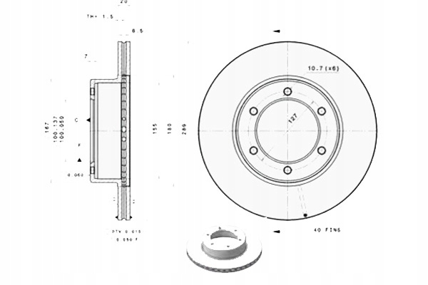 фото №1, Тормозные диски тормозные 2szt. toyota 4 runner hilux v hil