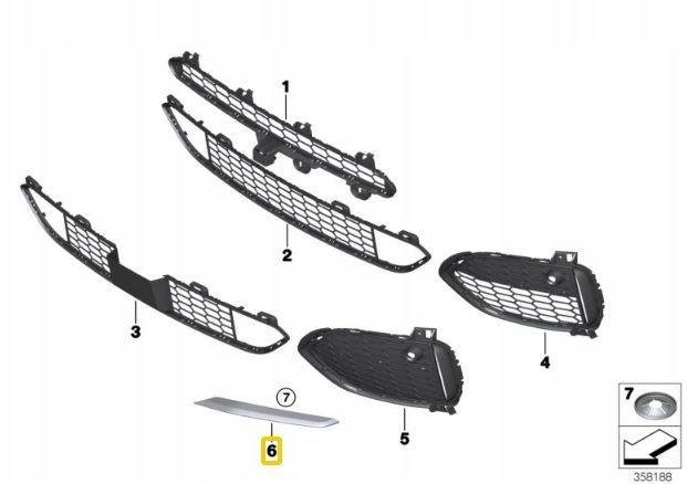 фото №13, Кронштейн решётки боковой перед левая bmw f15 x5