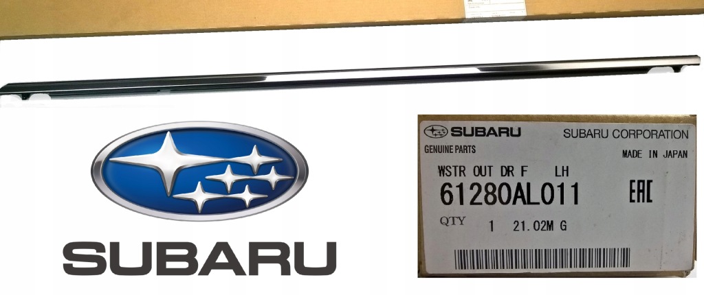 фото №1, Subaru outback v bs 2014-2019 молдинг хром дверь левый перед оригинальный номер 61280al011
