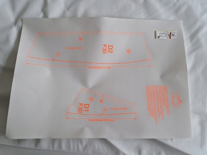 фото №1, Комплект szablonów двері задня bmw 0129 2317853