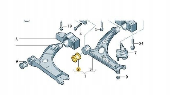 фото №5, Vw втулка важеля передній оригінальна 1k0407182