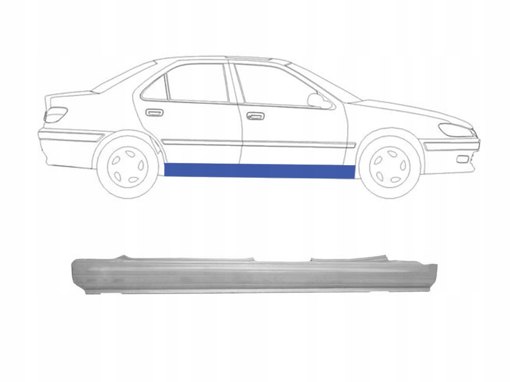 фото №1, Peugeot 406 1995-1999 порог правая