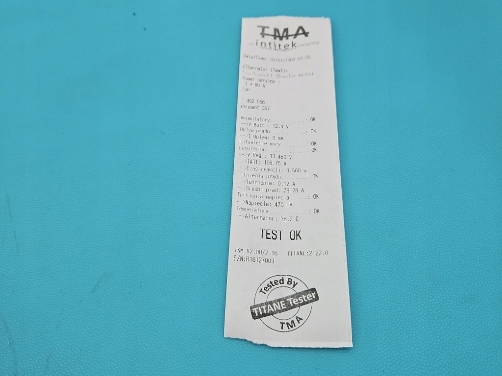 Test генератор peugeot 307 9642879680 1.6 16v с Разборки