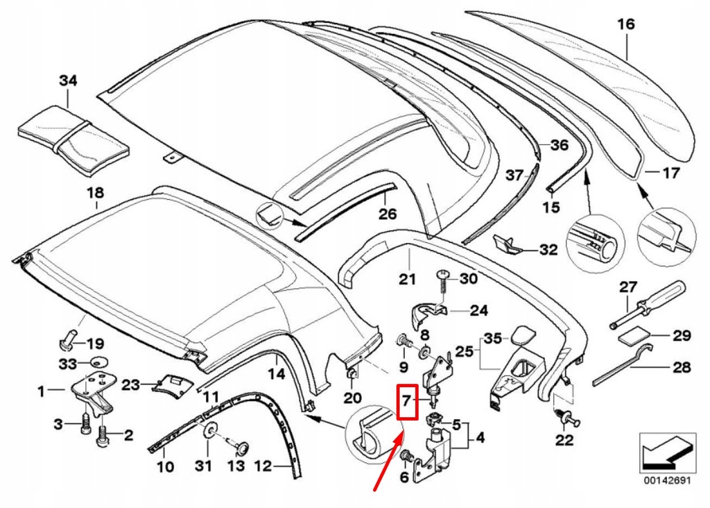 фото №10, Bmw z3 coupe e36 правий hard top lock 8397738 54218397738