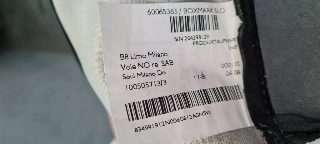фото №9, A4 b8 a5 кожа обшивка сиденье сиденье правая правый перед milano подушка безопасности