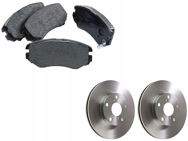 фото №1, Тормозные диски + тормозные колодки перед hyundai coupe gk tucson magentis 2 soul i sportage ii