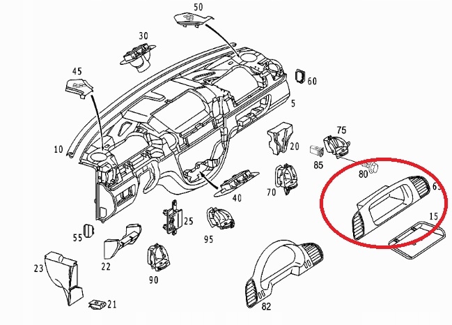 Mercedes sprinter корпус спідометра бардачок ґрати Доставка
