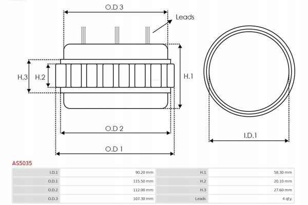 фото №2, Stator, генератор as-pl as5035