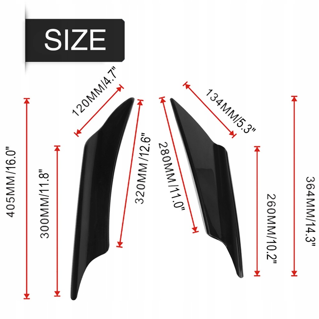 фото №8, Универсальные спойлер накладки порог сплиттеры 4 szt
